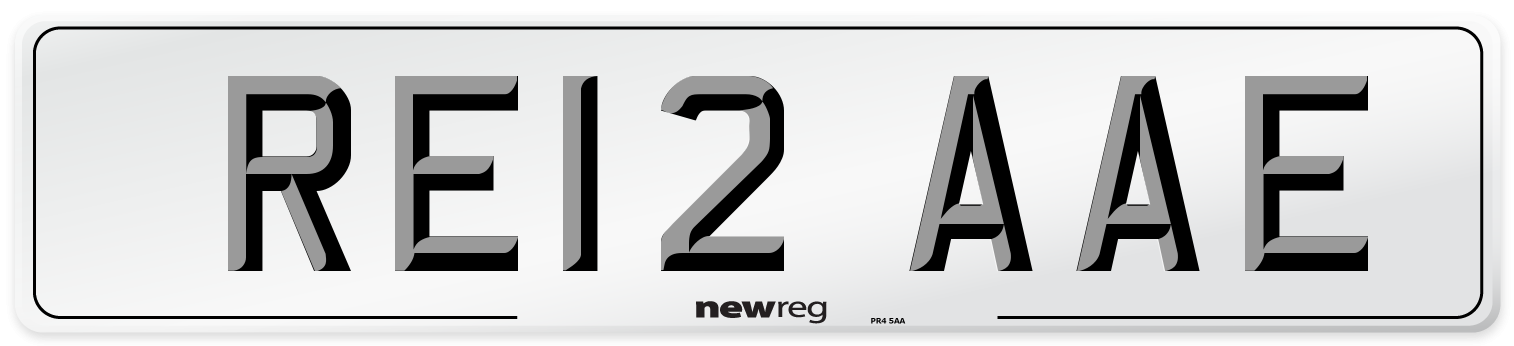 RE12 AAE Number Plate from New Reg